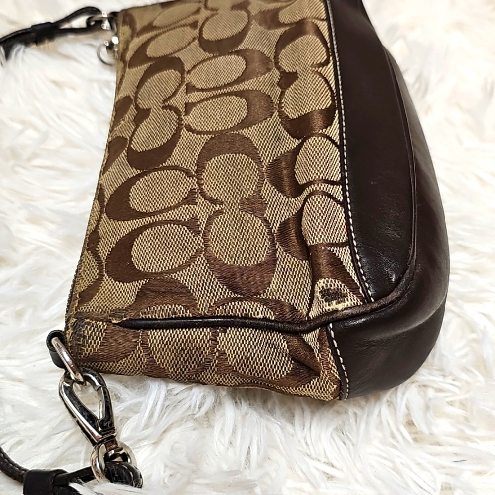 Coach Bags Signature Jacquard Canvas Leather Demi Shoulder Hand Bag - Picture 4 of 16